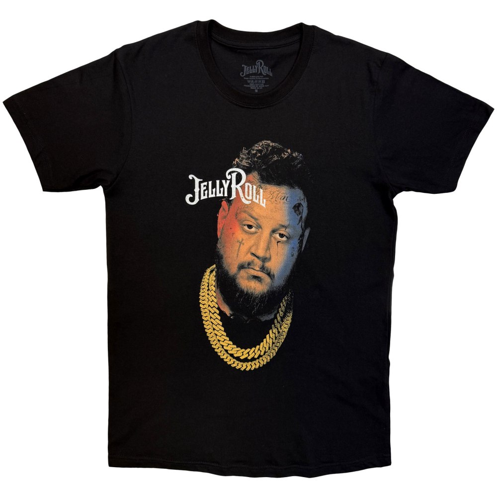 Jelly Roll - Gold Chain Photo Heren Tshirt - Zwart